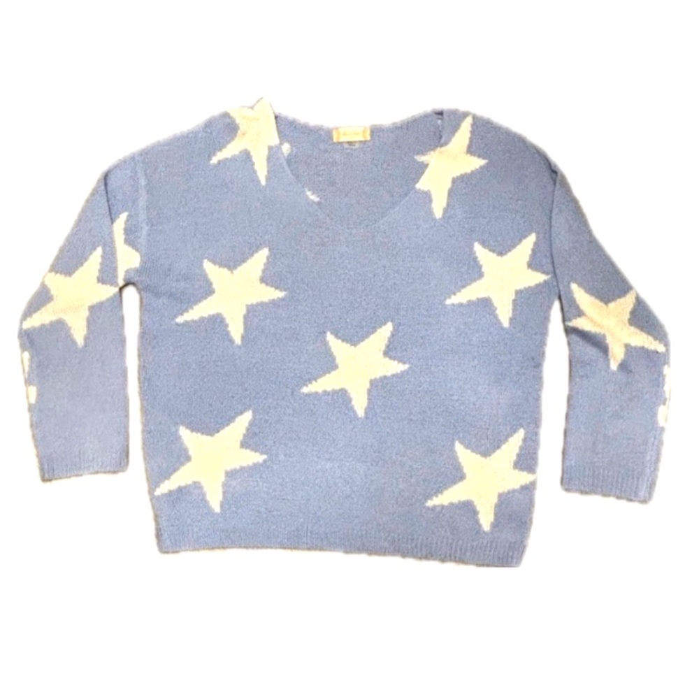 Altar’d State Sweater Blue with White Stars Size Medium